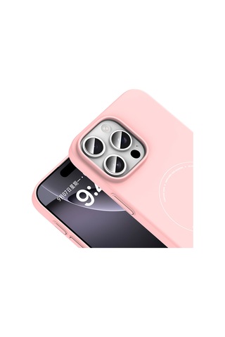 Apple iPhone Uyumlu 16 Pro Max Kılıf M-safe Şarj Özellikli Kamera Korumalı Zore Elio Sert Pc Kapak - Açık Pembe AÇIK PEMBE