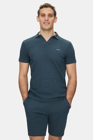Felıpe Lacivert Polo Yaka Krinkıl Hafif Kumaş Metal Logolu Standard Fit Erkek Tshirt Lacivert