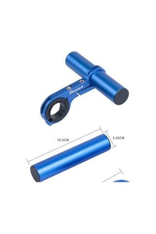 Urbannest Mavi Karbon Fiber Bisiklet Gidon Genişletici, Alüminyum Kelepçe Işık Tutucu, Kilometre Far Lambası, Korna Montaju Mavi