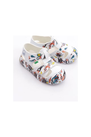 Benetton Bn-1409 Çocuk Sandalet Beyaz Sarı