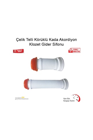 Çelik Telli Körüklü Kada Akordiyon Klozet Gider Sifonu