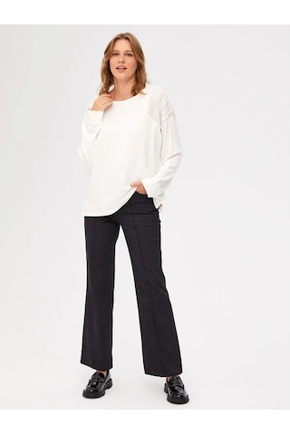 Faik Sönmez Kadın Sweatshirt U67512 Ekru