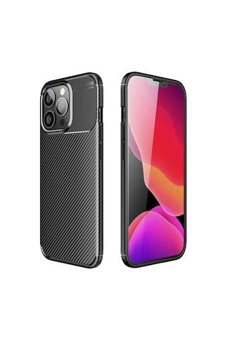 Apple Uyumlu iPhone 13 Pro Max Kılıf Zore Negro Silikon Kapak Siyah