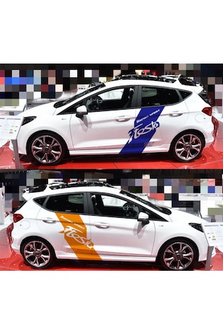 Ford Fiesta Yazılı Desenli Yan Kapı Sticker Etiket Modeli