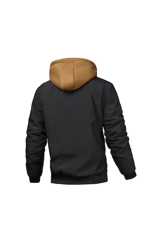 Kapitone Pamuklu Sweatshirt Sahte İki Parçalı Erkek Ceketi Haki