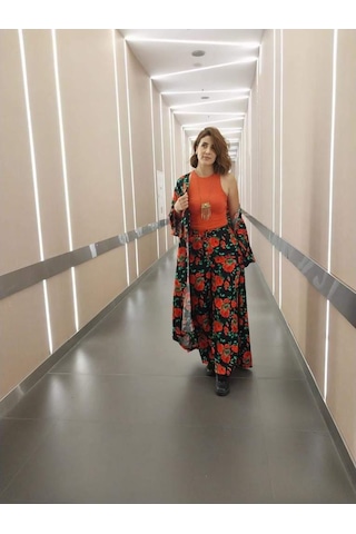 Crveniruz Pantolon Ve Kimono İkili Takım Kırmızı
