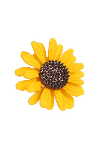 Lemestar Güneşçiçeği Desenli Kadın Broşu - Uniqe Dekoratif Aksesuar - Kumaş, Ceket, Cardigan İçin Zımba - Leylak Desenli Moda Takı Çok Renkli