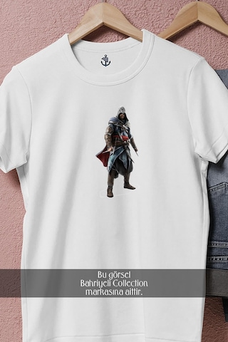 Bahriyeli Collection Oversize Assassin's Creed- Revelations Tasarımlı Unisex T-shirt Beyaz