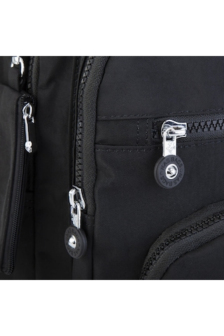 Nas Bag Unisex Su İtici Özellik Kazandırılmış Çok Gözlü Büyük Boy Sırt Çantası Siyah