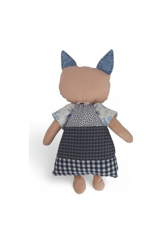 Kedi Hanım Patchwork Bez Bebek Tekli