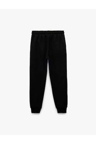 Koton Beli Lastikli Cepli Basic Jogger Eşofman Altı Siyah 7wkb40073tk