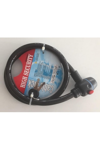 Bisiklet Motor Kilidi Halatlı Kalın Anahtarlı Kilit 15 x 1000 MM Siyah