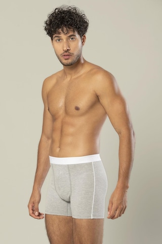 Erdem Gri Melanj Pamuk Elastan Uzun Boxer 1417 Gri Melanj