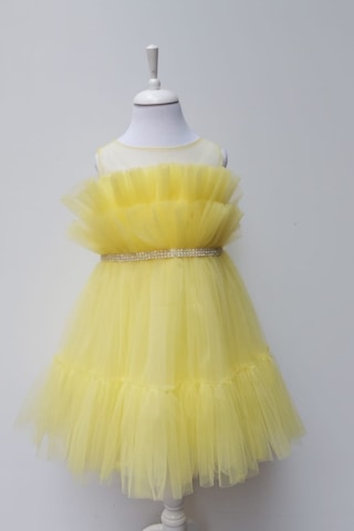 Parlak Şerit Kemerli Kız Çocuk Tütü Elbise 2 - 6 Yaş 001