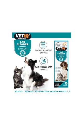 Vet İq Ear Cleaner Kedi&köpek Için Kulak Temizleme Solüsyonu 100 Ml