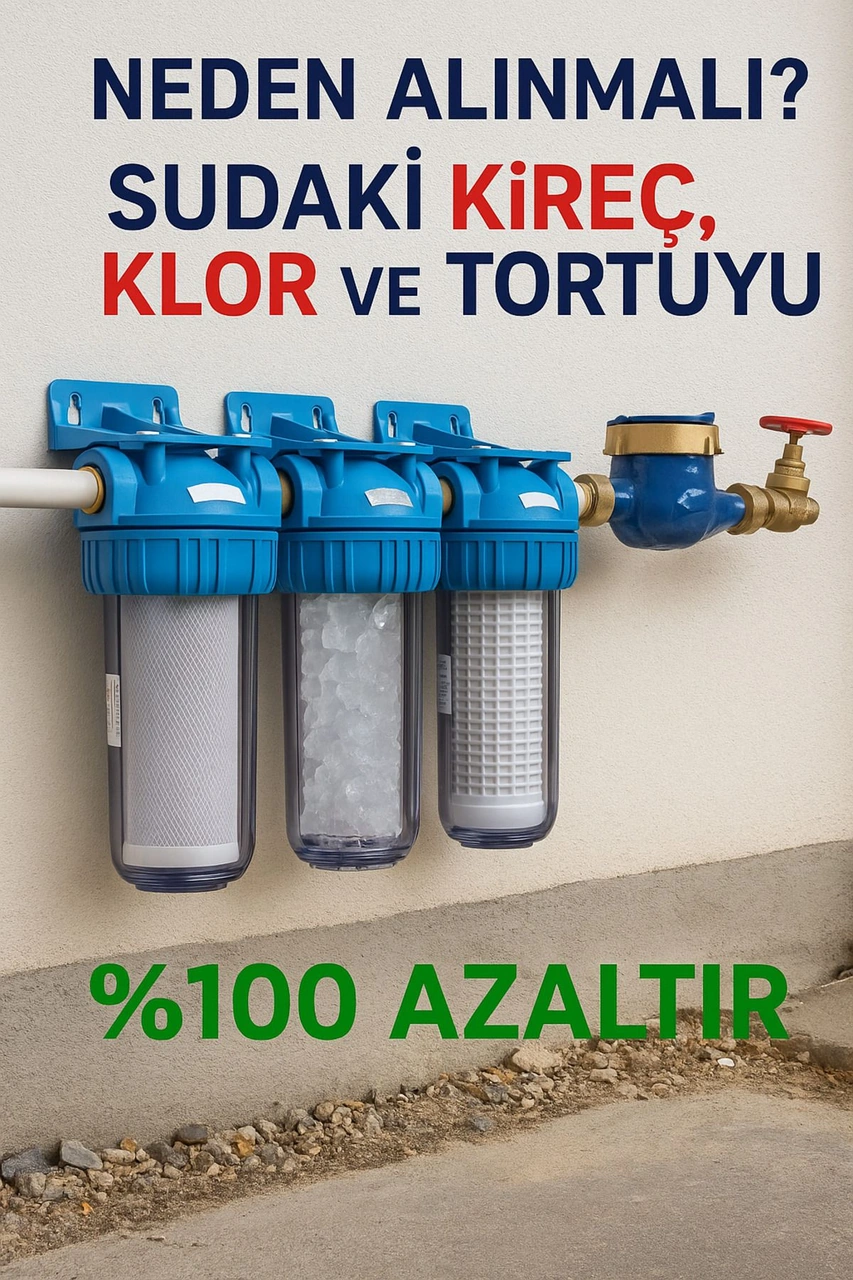Bina Girişi 10" Filtrasyon Sistemi Ana Giriş Su Filtresi Temiz Ve Sağlıklı Su Filtre Dahil