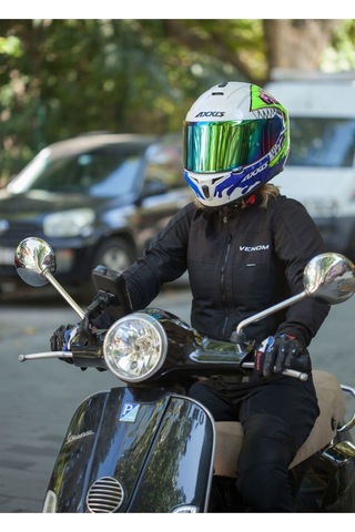 Venom Ceket Yazlık Urban Kadın Siyah Motosiklet Mont