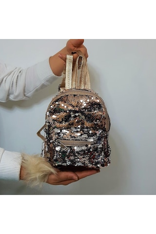 Fiyra Crn Dore Altın Pullu Kız Çocuk Sırt Çantası 16cmx20cmx10cm Altın