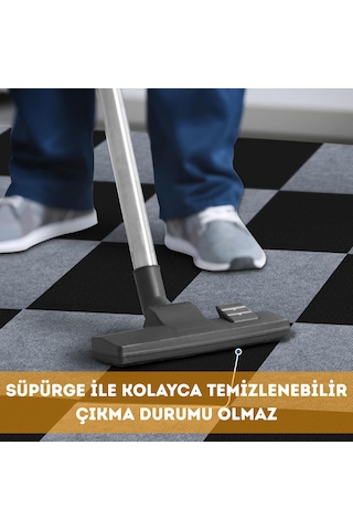 Kendinden Yapışkanlı Halıfleks Ev Tekne Ofis Karo Halı Gri