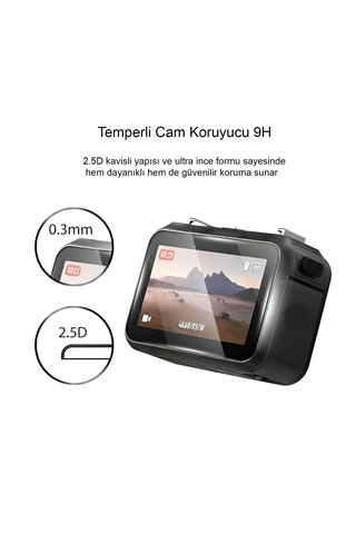 Teknoroket Djı Osmo Nano Uyumlu Ekran + Lens Temperli Cam Koruyucu 9h Şeffaf