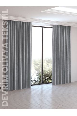 Devrim Olivya Tekstil Bej Sütlü Kahve Blacout Güneş Geçirmez Karartma Fon Perde Her Ölçü Mevcut En X Boy Ölçüler Açık Gri
