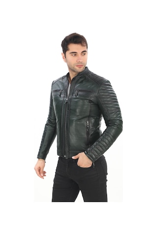 New Zaya Leather Erkek Biker Deri Ceket -