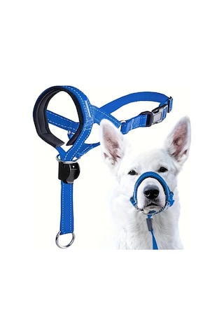 Elmpaly Mavi Xl Köpek Başlığı, Ayarlanabilir Tasma, Yürüyüş Ve Eğitim İçin