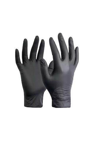 Karex Siyah Nitril Pudrasız Eldiven M Siyah 100 Adet