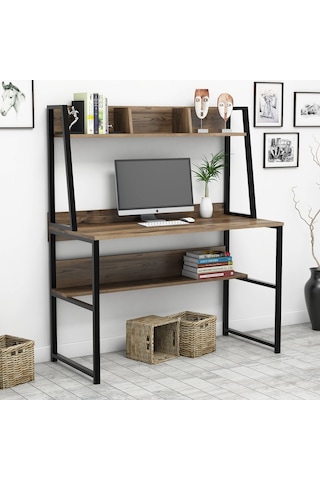 Yesst Momento 120 Cm Raflı Çalışma Masası (451035169) Ceviz