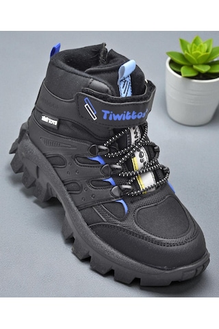 Twittoys 390u Ortopedik Taban Lastikli Cırtlı Kız Çocuk Bot Erkek Çocuk Bot Unisex Çocuk Bot Siyah-sax