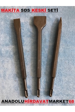 Makita Keski Murç Seti Yassı Sivri 250mm Sds Plus Keski 3 Parça