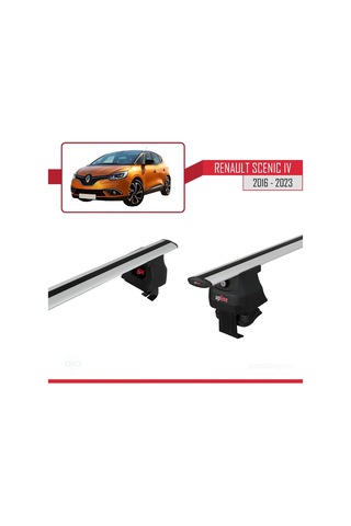 Renault Scenic Iv 2016-2023 Arası İle Uyumlu Ace-4 Ara Atkı Tavan Barı Gri
