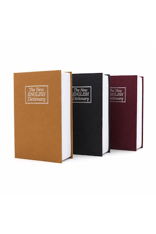Küçük 114x80x45mm Kitap Modeli Kilitli Kasa - Kumbara Renkli 5639