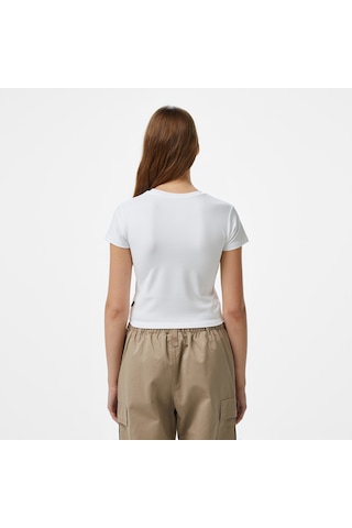 Converse Classic Kadın Slim Fit Baskılı Beyaz T-shirt