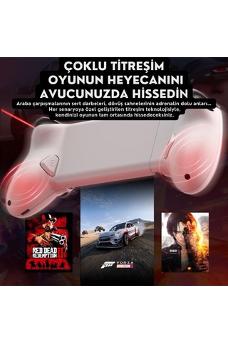 Coofbe Profesyonel Titreşimli 400mah Type-c Girişli Mobil Oyun Kolu Joystick Apple Uyumlu iOS &android İle