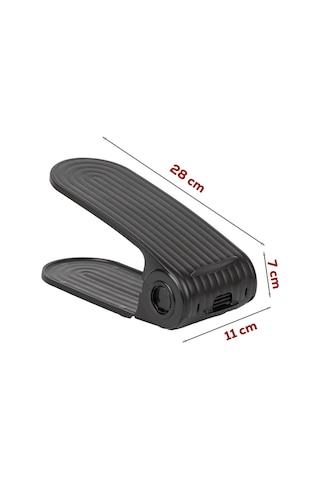 Porsima 5301 10 Lu Ayakkabı Rampası Ayakkabı Düzenleyici Dolap İçi Organizer- Siyah Siyah