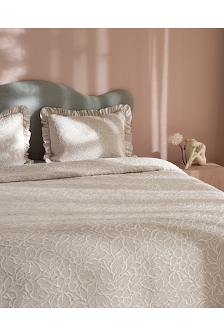 Madame Coco Crefurien Pamuklu Çift Kişilik Yatak Örtüsü - Bej 8684427178225 Çok Renkli
