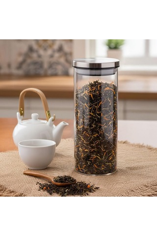 1000ml Vakumlu Metal Kapaklı Borosilikat Cam Kavanoz 8.5cm 20cm 1 Adet Çok Renkli
