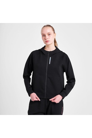 Lescon 25n-2133 Kadın Fermuarlı Kapüşonlu Sweatshirt Siyah