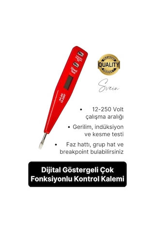 Premium Dijital Ekranlı Kontrol Kalemi Temaslı Temassız Voltaj Test Aleti Elektrik Akım Cihazı