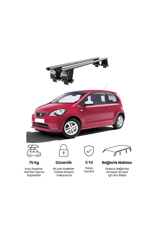 Royal Seat Mii 2012-2021 Uyumlu Gri Kilitli Ara Atkı Port Bagaj Tavan Barı