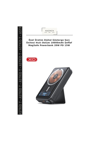 Özel Üretim Dijital Gösterge Şarj Ünitesi Hızlı Dolum 10000mah Şeffaf Magsafe Powerbank 20w Pd 15w Çok Renkli