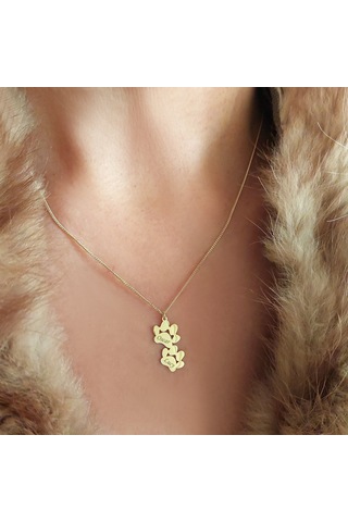 Vaoov 925 Ayar Gümüş İsimli Pati Kolye