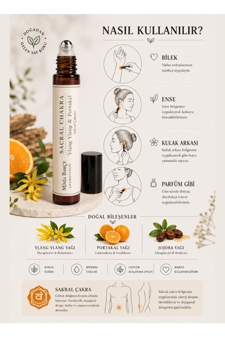 Sakral Çakra Roll - %100 Doğal Ylang Ylang & Portakal Yağı 10 Ml