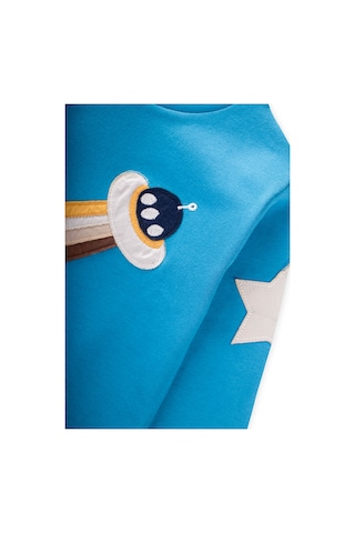 Cigit Uzay Aracı Aplikeli Pijama Takım 2-8 Yaş Mavi Mavi