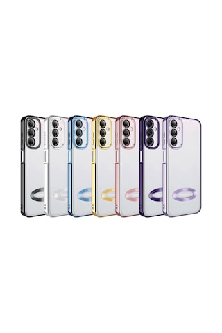 Zore Samsung Galaxy Uyumlu M14 Kılıf Kamera Korumalı Logo Gösteren Omsy Omega Kapak - Sierra Mavi