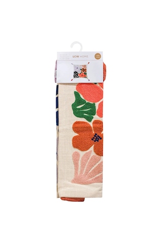 Lcw Home Bej Çiçek Nakışlı Püsküllü Kırlent Kılıfı 45x45 Cm