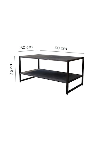 Modern & Şık Orta Sehpa Metal Çerçeve İle Dayanıklı Tasarım, Minimalist Ve Fonksiyonel, Salon ,ofis Siyah Mermer Desenli