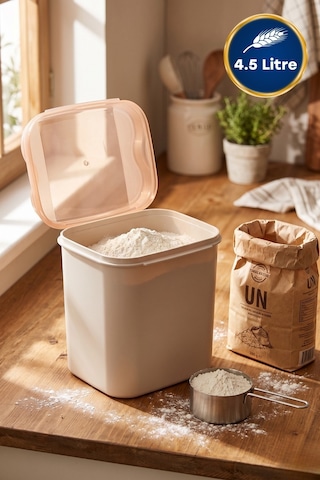 4.5 Litre Un Ve Erzak Saklama Kabı Seti Krem