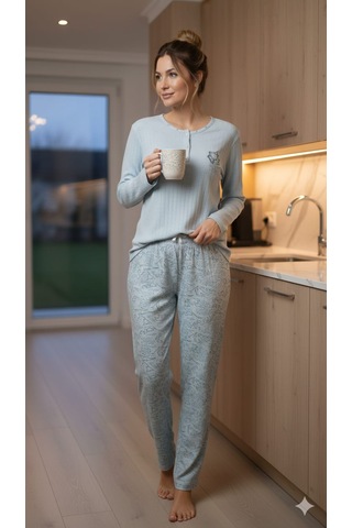 Glisa Kadın Pijama Takımı Su Yeşili